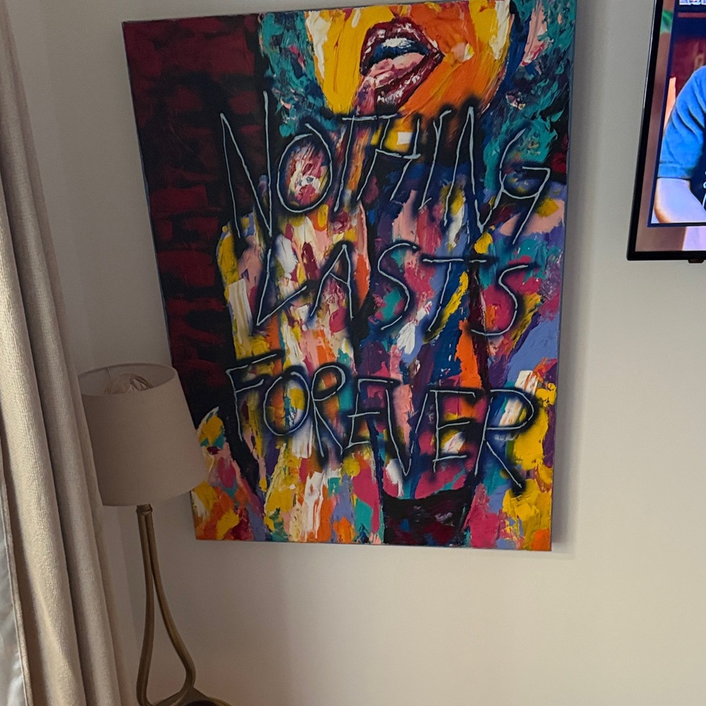 Vibrant Abstract Canvas Art - 'Nothing Lasts Forever'